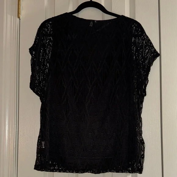 Sheer Black Lace Overlay Top – Size PXL - Picture 2 of 5